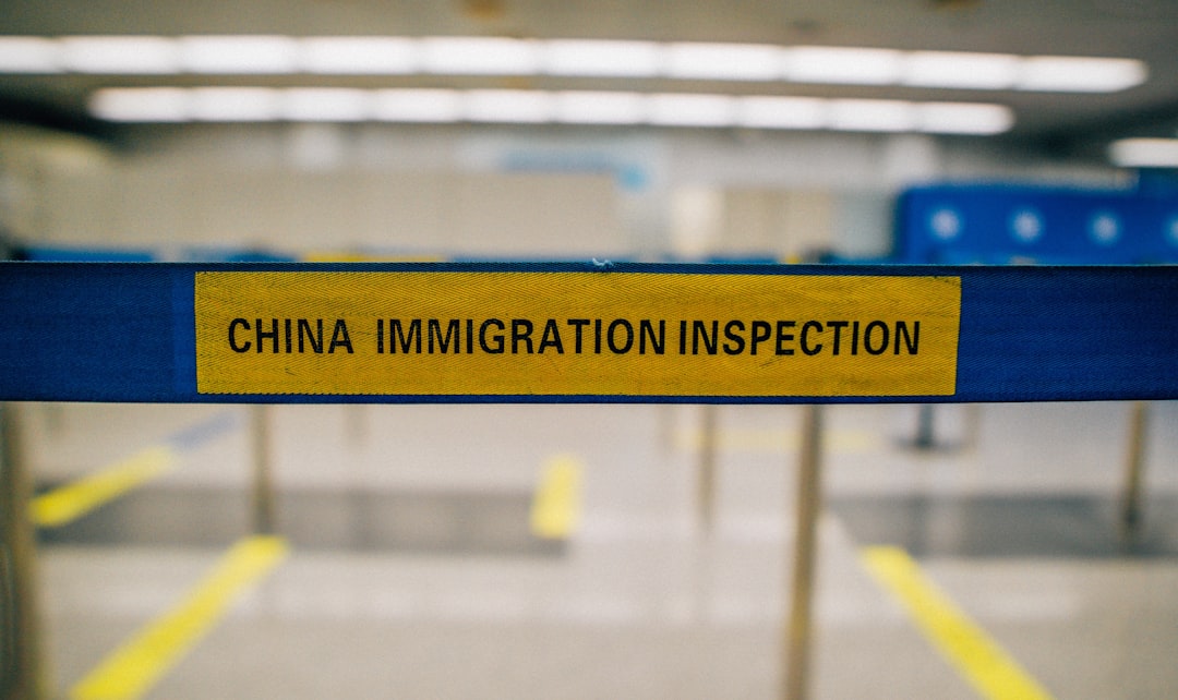 Services-03 Chinese security sign for Visa and immigration inspection at Beijing Capital Airport